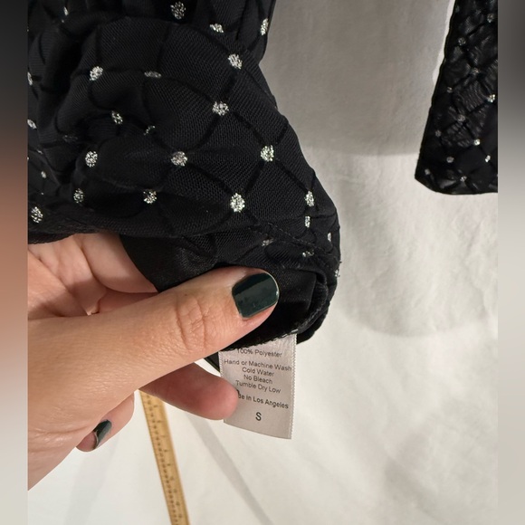 Lucy In the Sky Sheer Glam Diamond Print‎ Layering Bodycon Mini Dress SMALL - Picture 6 of 7